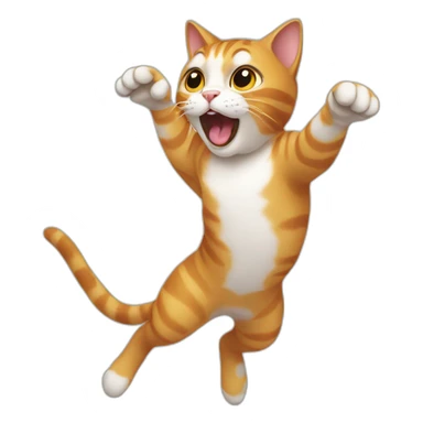 cat pouncing sticker