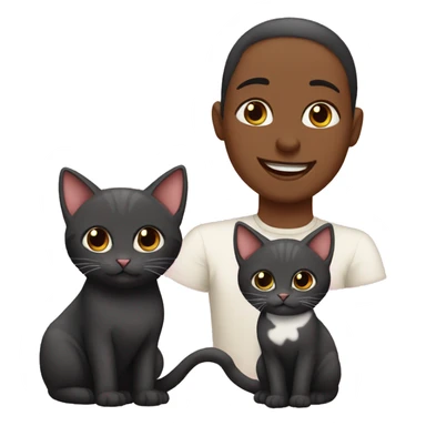 Black mom and dad cat with kittens  sticker