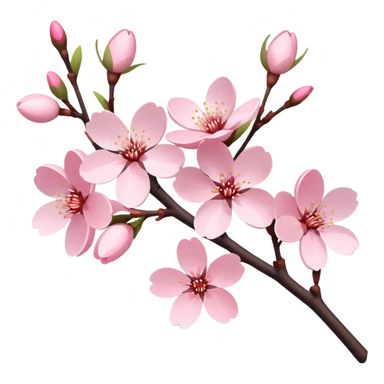 Delicate cherry blossom branch with pink flowers sticker