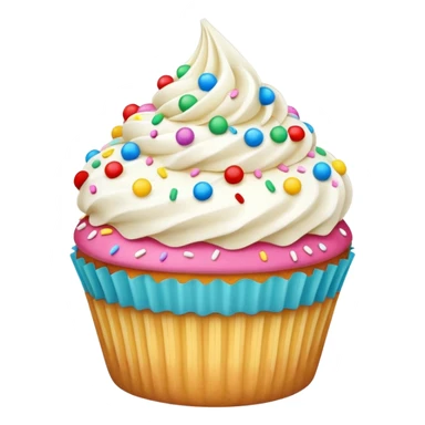 Vanilla Cupcake with white icing and colorful sprinkles  sticker