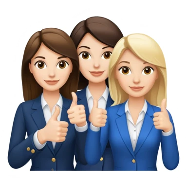  two brunette realtors doing thumbs upbrunettes and one blonde sticker