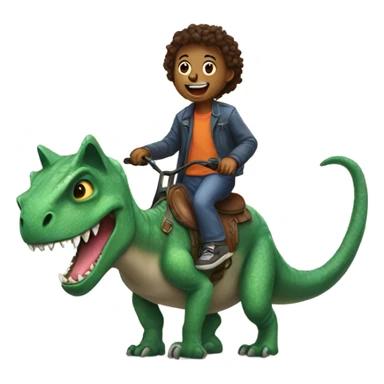 Dino riding a cat  sticker