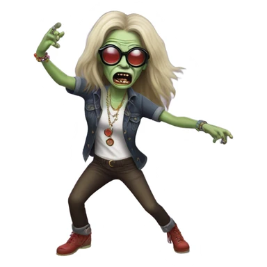  janis joplin zombie  dancing (wearing circle glasses) sticker