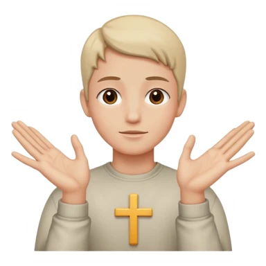 PERSONA HACIENDO MANO EN CRUZ sticker