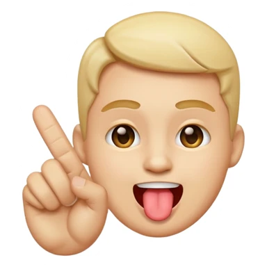 Orta parmak çeken göz kirpmis dilini çıkaran emoji sticker