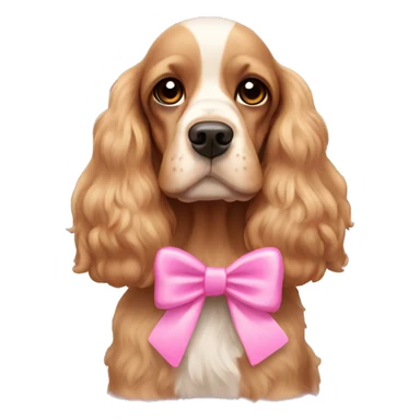 Cocker spaniel wearing pink bows sticker