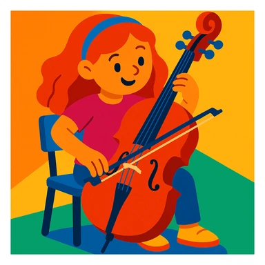 girl playing cello sticker