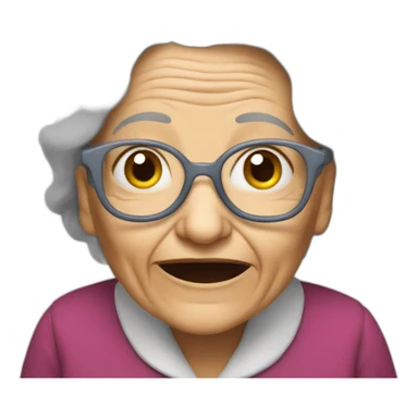 crazy old woman sticker