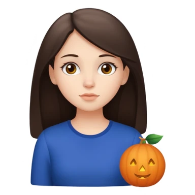 white brunette girl thinking about holiday sticker