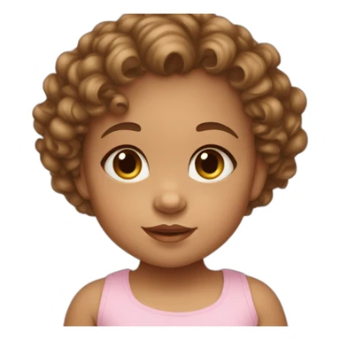 Baby Girl with Brown Short Curls and light skin sticker