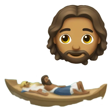 Jesus swimming at the beach sticker
