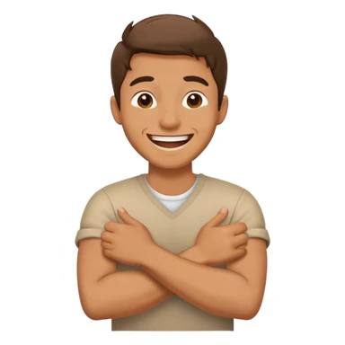 Guy crossing his arms laughing  sticker