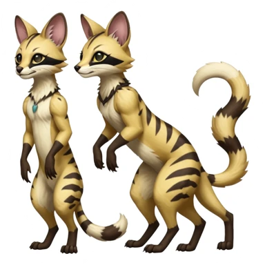 Genet-Wolverine-Marsupial-Serval-Possum-Vernid-Sergal-Fakémon-hybrid, by LiLaiRa-griffsnuff, full body sticker