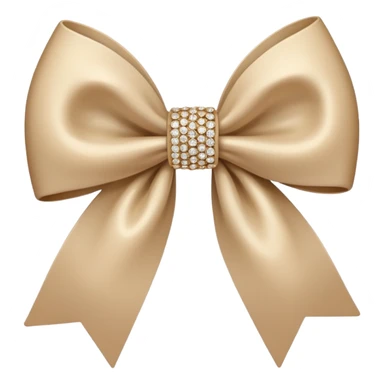 small beige bow with a gentle knot and sparkly accents sticker