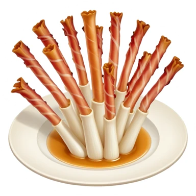 Plate of bacon enoki mushroom  sticker