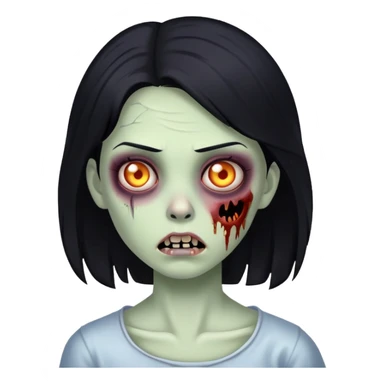 Zombie girl whit black hair sticker