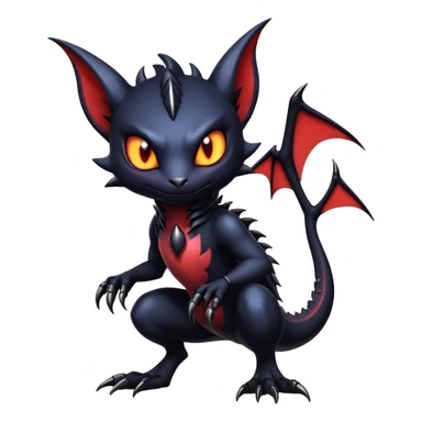 Shiny Epic Evil Badass Dark Gothic Noibat-Salandit-Litten-Hybrid sticker