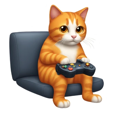 Orange cat playing video games  sticker