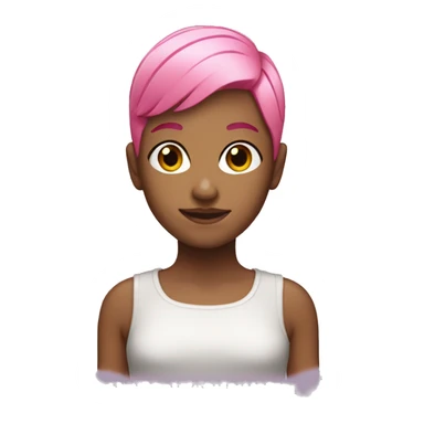 Pink haired girl with a buzzed head  sticker