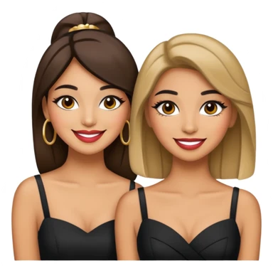3 olive skin tone best friends. Glammed up, smiling  sticker