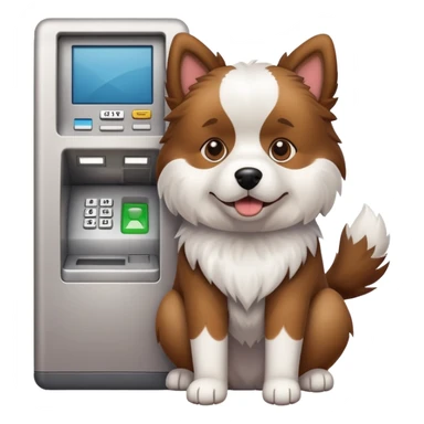 a dog with the atm broke sticker