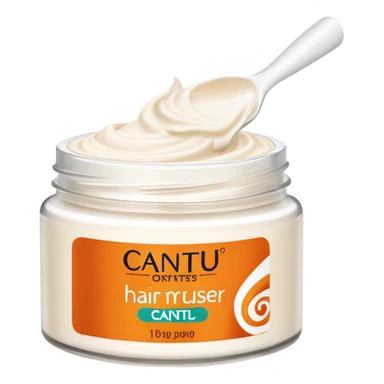 Jar of Cantu Hair Moisturiser, no lid, cream swirl sticker