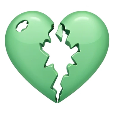 Light green heart break sticker
