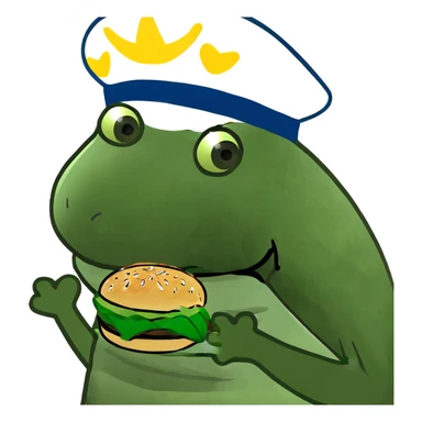 Cheeseburger with Lilly pad instead of lettuce  sticker