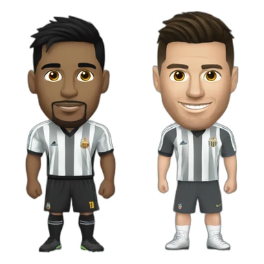 Messi and ronaldo with mafia dress sticker