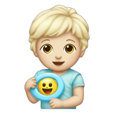 White blonde baby with pacifier sticker
