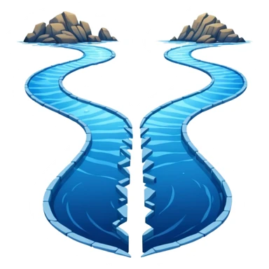 spliting of the sea in half, with a path in the middle sticker