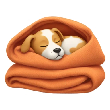 Ginger dog sleeping in a cozy blanket sticker
