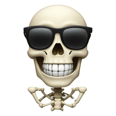 Skeleton dank smile with black glasses sticker