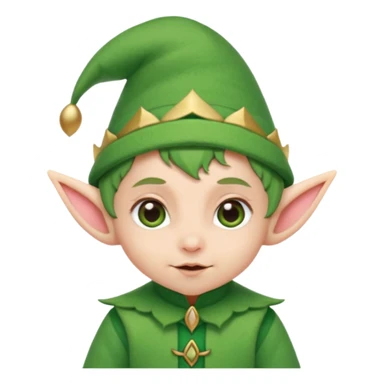 Tiny elf baby with pointy ears and hat sticker