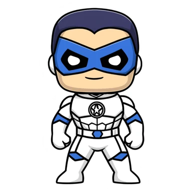 superhero funko pop style cartoonish sticker sticker