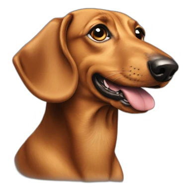 Dog head reality dachshund Looks to the left side 180 Degrees sticker