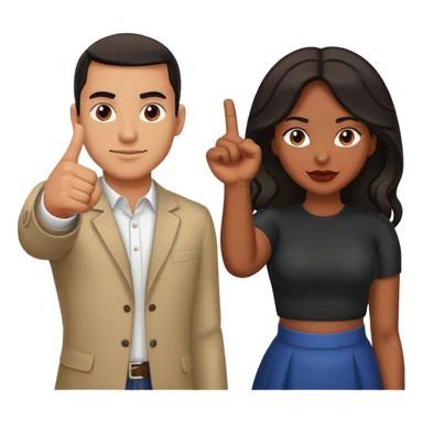 Hispanic man and black woman with knuckles up sticker
