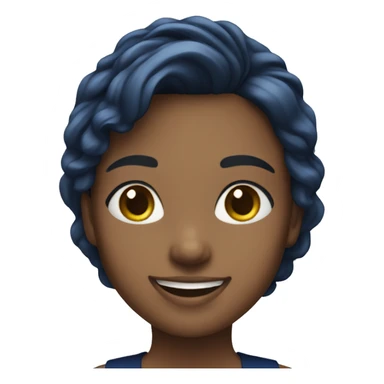 smiling girl in navy blue dress sticker