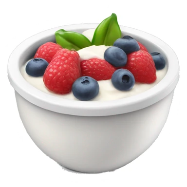 Yoghurt bowl with fruit sticker