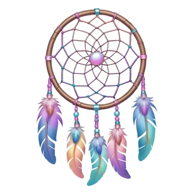 Iridescent nebula pastel dreamcatcher sticker