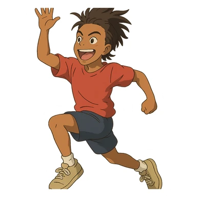 ghibli style animated lively pose of IShowSpeed sticker