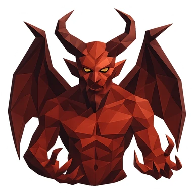 Belzebuth as a low-poly polygonal demon with geometric shapes sticker