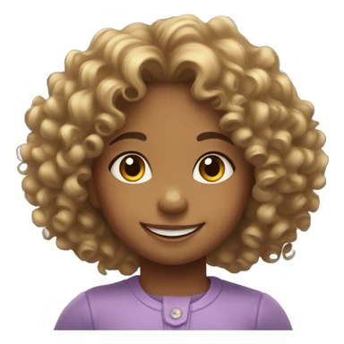 Little girl with curly hair sticker