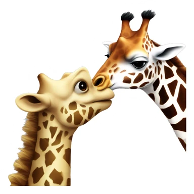 Giraffe kissing a dinosaur  sticker