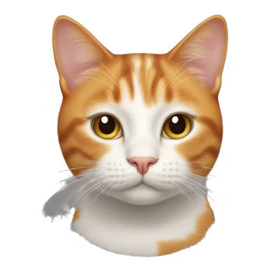 Ginger and white cat with a goatee spot on chin sticker