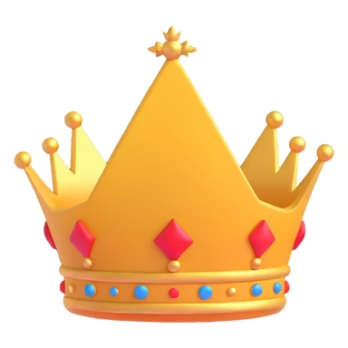 a crown emoji with a dramatic, sharp design, symbolizing power and danger, visually representing the concept of 'rising threat' sticker