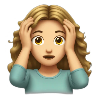 girl holding her hair  with both her hands in shock sticker