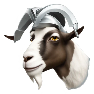 goat wearing an aliminium helmet sticker