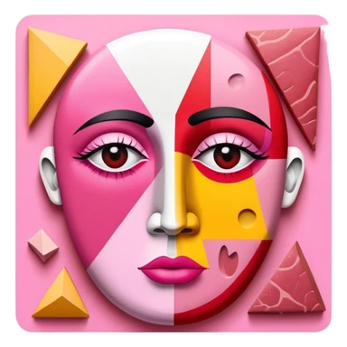 picasso abstract art SPAM MEAT cubist face painting sticker