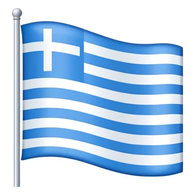 emoji Flag with 3 simple  horizontal lines: white, blue, white, equal one to another sticker